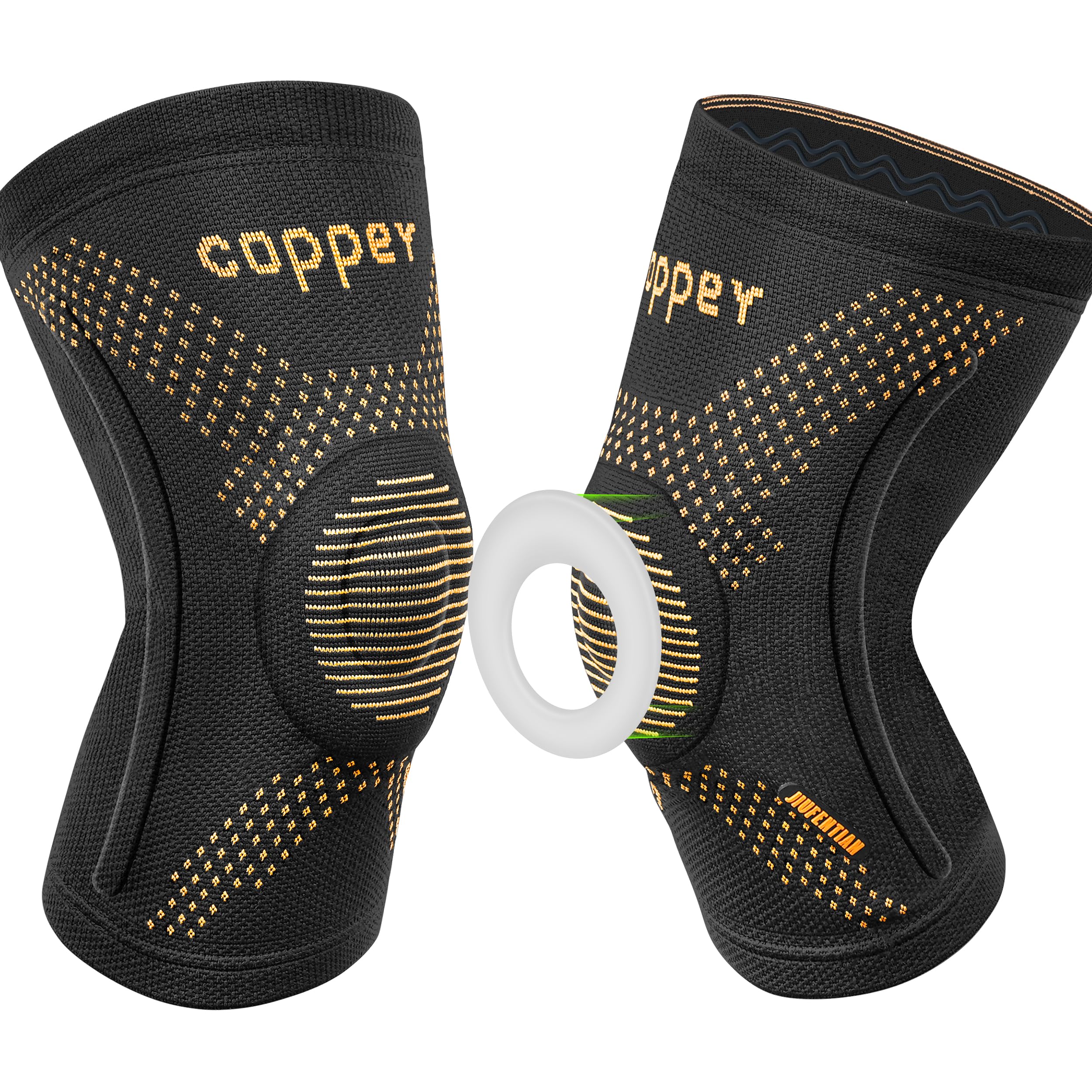 JIUFENTIAN Copper Knee Sleeve for Arthritis Pain and Support(2pack)-Copper Knee Brace for Knee Pain Relief, Workout, and Sports
